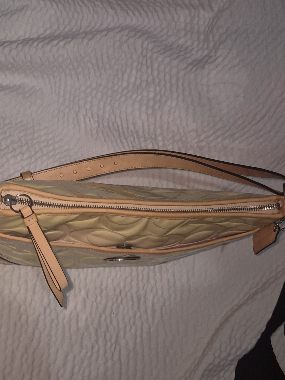 Coach Patent Leather Yellow Shoulder Bag - Picture 6 of 8